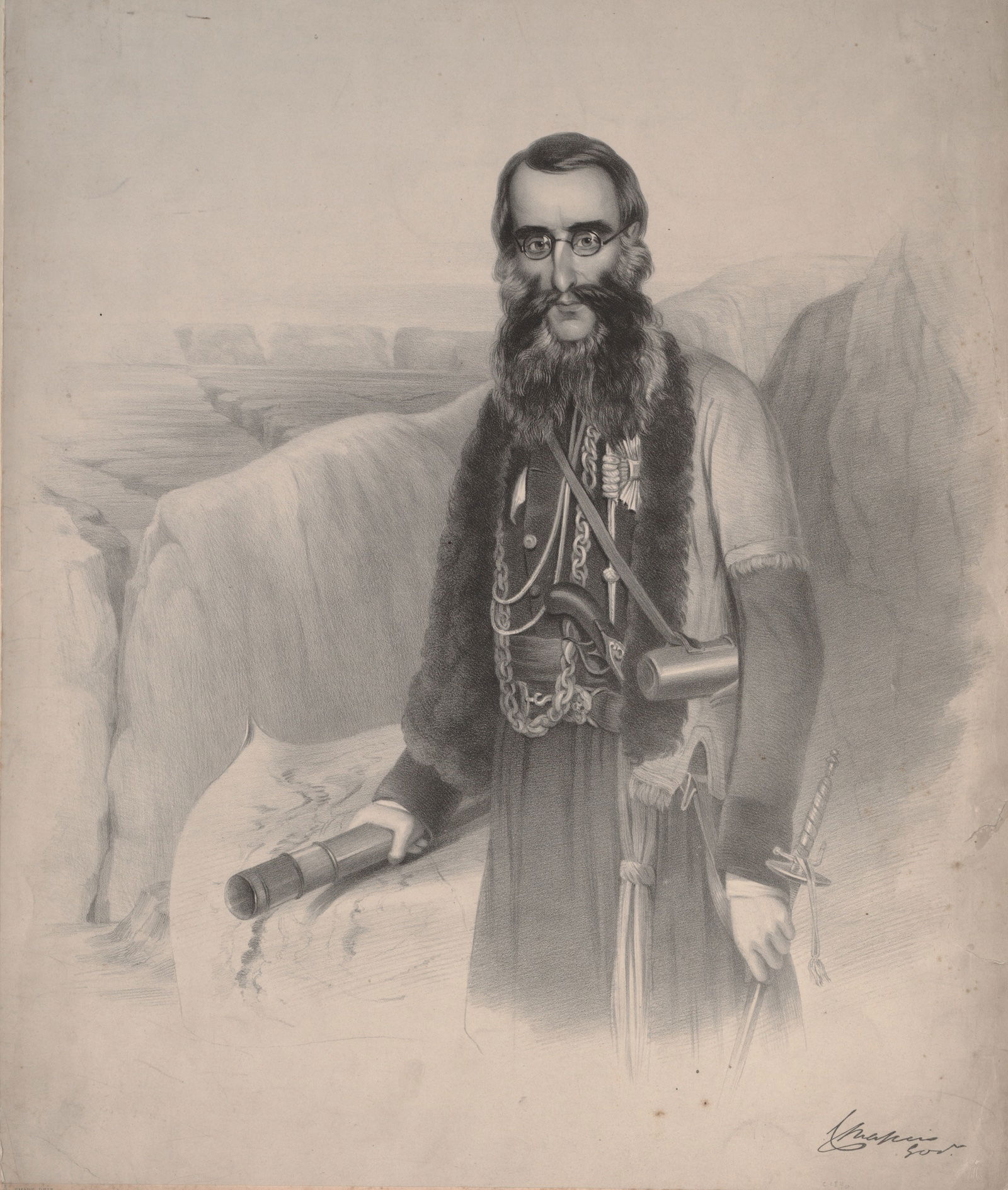Lieutenant General Sir Charles James Napier, lithograph by Edward Morton c. 1840.
