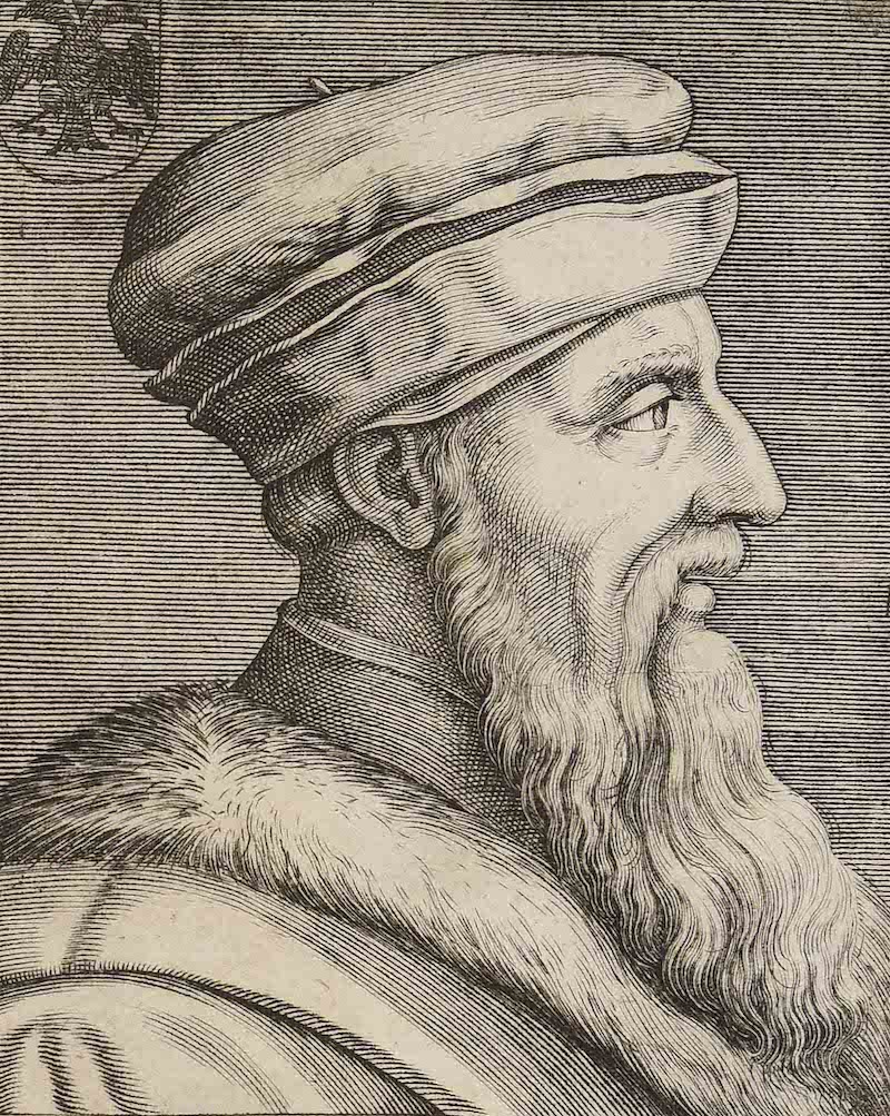 Skanderbeg, copper engraving by Aliprando Caprioli, c. 1596-1600. Biblioteca comunale di Trento. Public Domain.