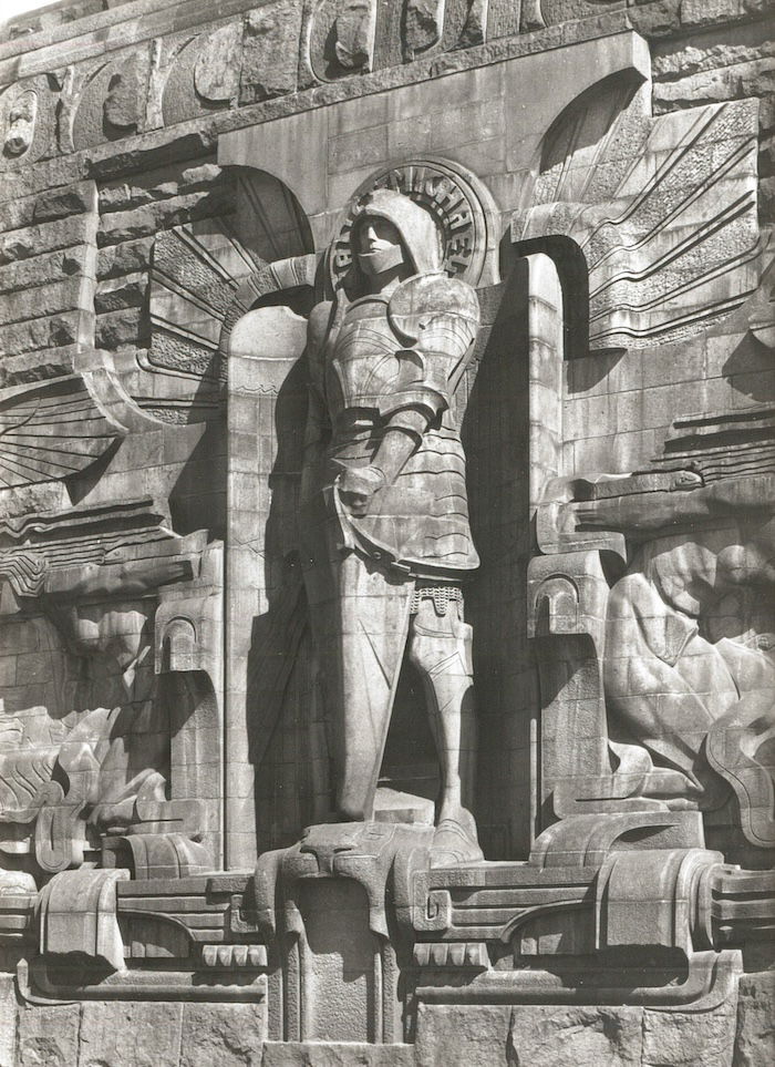 The relief of St Michael at the Völkerschlachtdenkmal, Liepzig, Christian Behrens, c.1905. © Deutsche Fotothek.