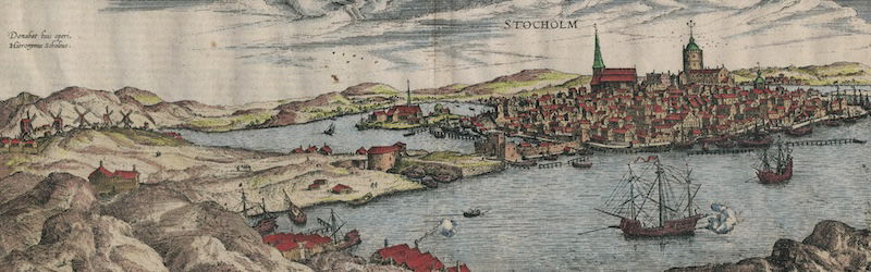 Stockholm, plate from Civitates orbis terrarum, by Braun & Hogenberg, 1600-23. University of South Carolina University Libraries.