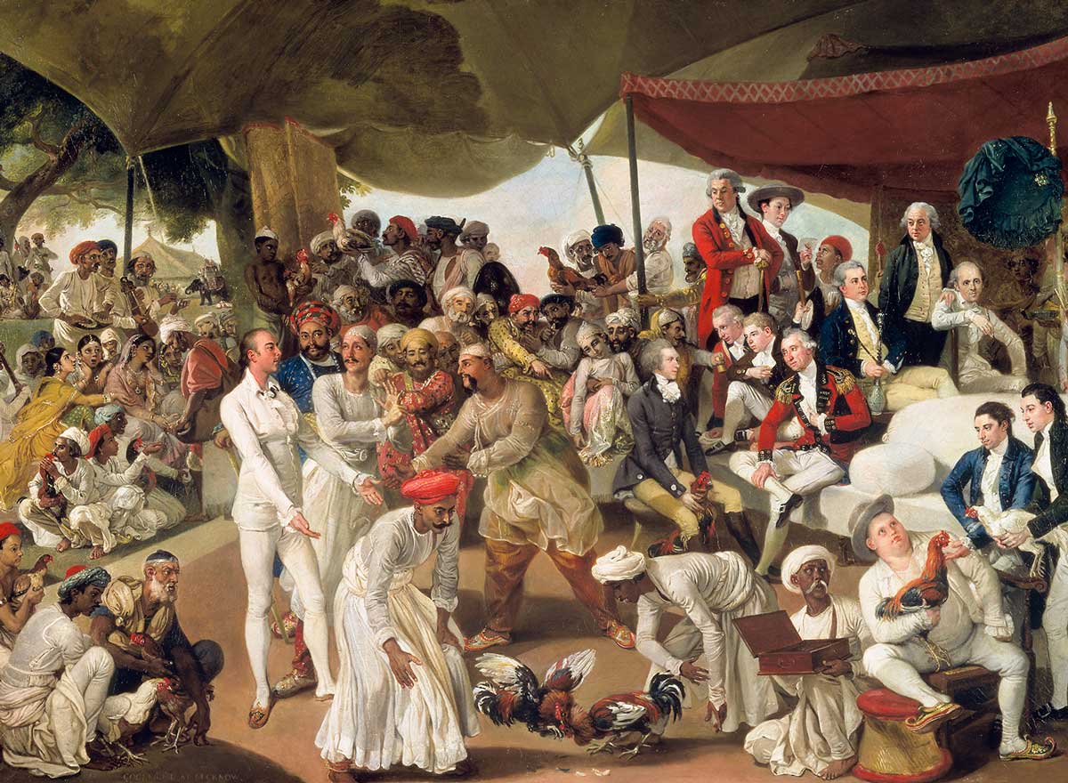 Colonel Mordaunt’s Cock Match by Johann Zoffany, c.1784-6. (Tate, London)