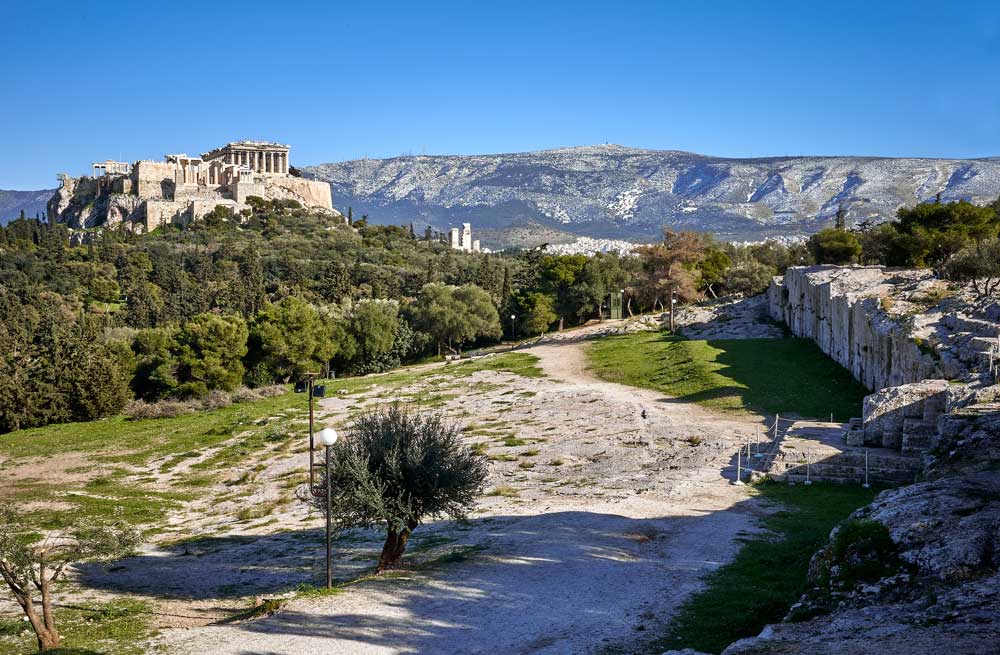 The pnyx plateau in athens on february 19%2c 2021
