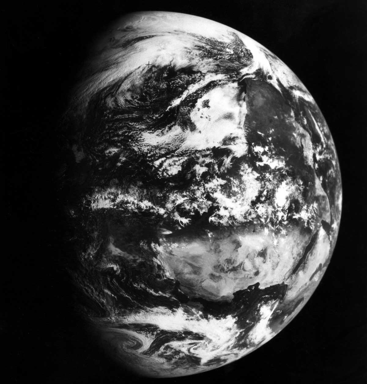 Photograph of Earth taken from the Zond 5 space probe, 21 September 1968. TASS/Topfoto.