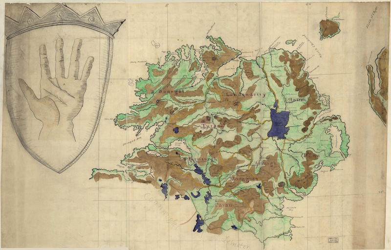 A map of the Ulster province of Ireland, c.1885. Library of Congress. Public Domain.