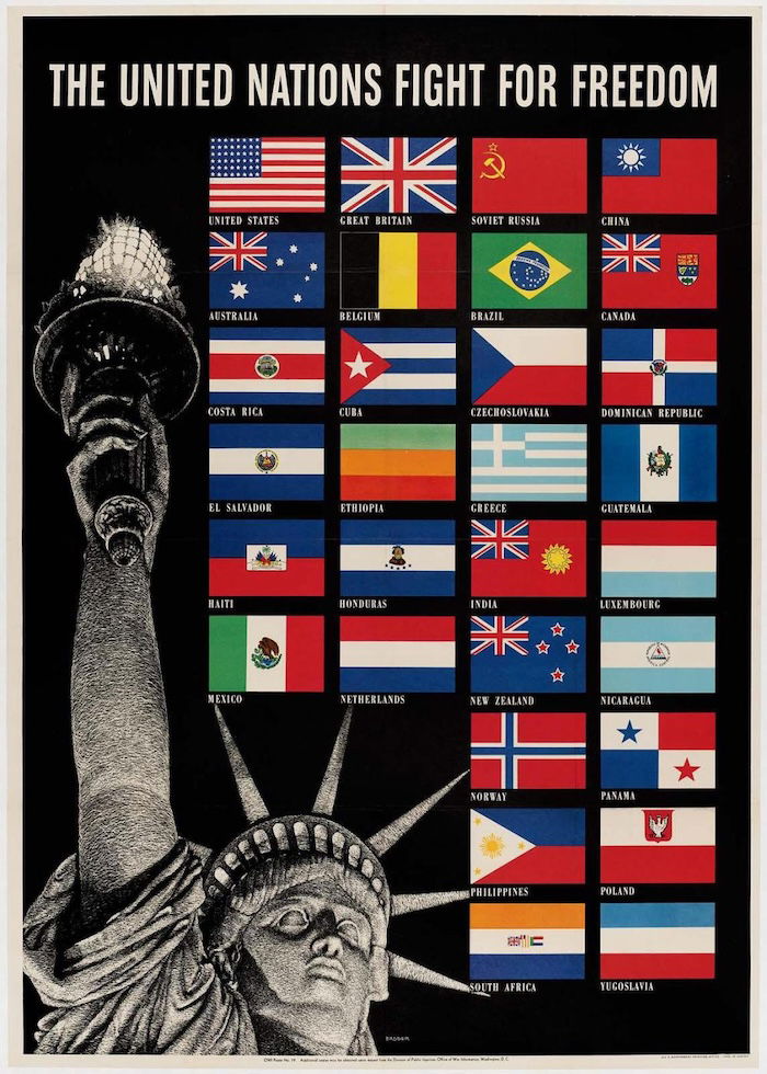 The United Nations Fight for Freedom, Office of War Information poster, 1942. Museum of Fine Arts, Boston. Public Domain.