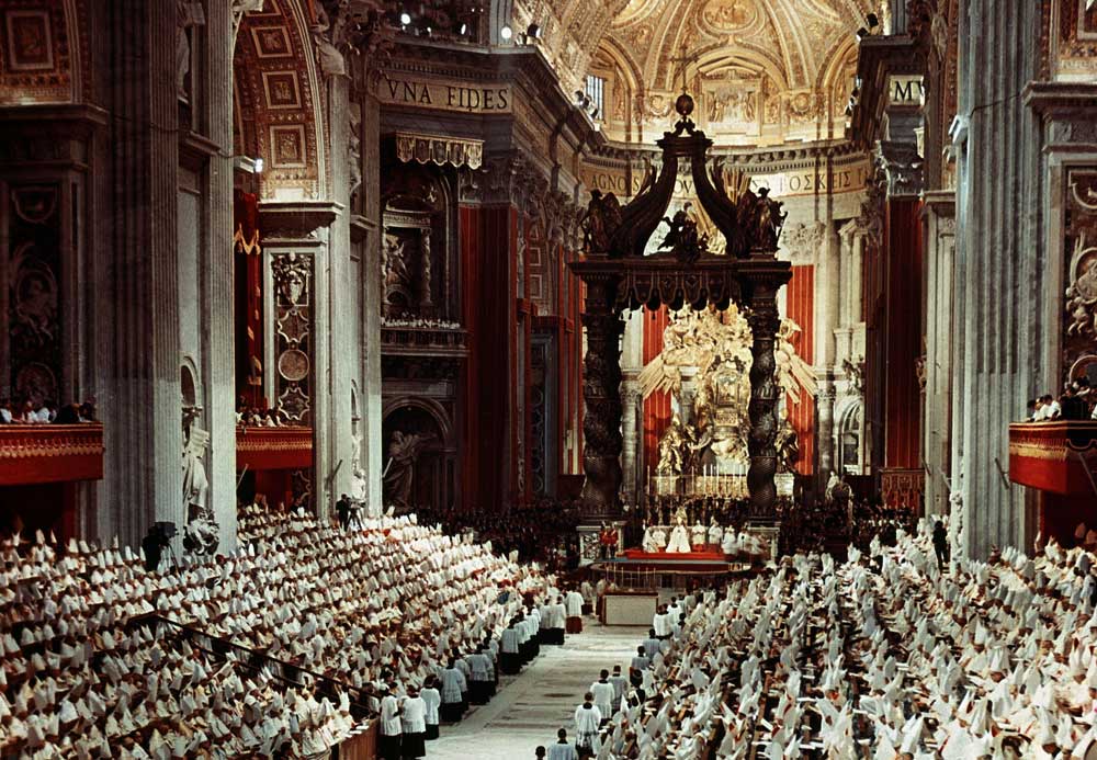 the Second Vatican Council, 1962, St Peter’s Basilica, Rome.