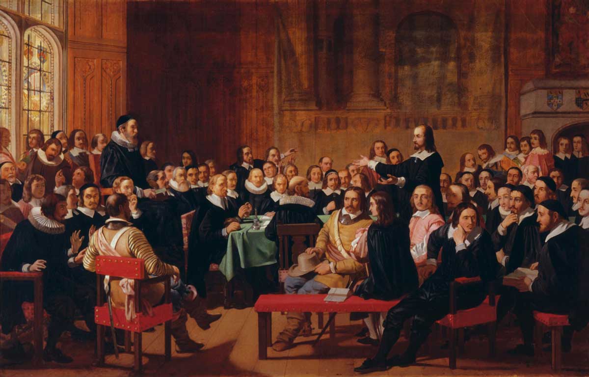 The Westminster Assembly, which met from 1643-49, in a Victorian history painting by John Rogers Herbert