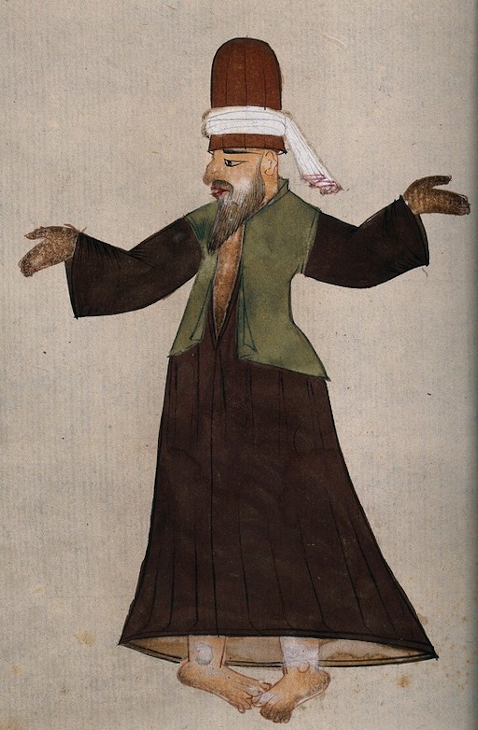 A whirling dervish, c. 1850. Wellcome Collection (CC BY).