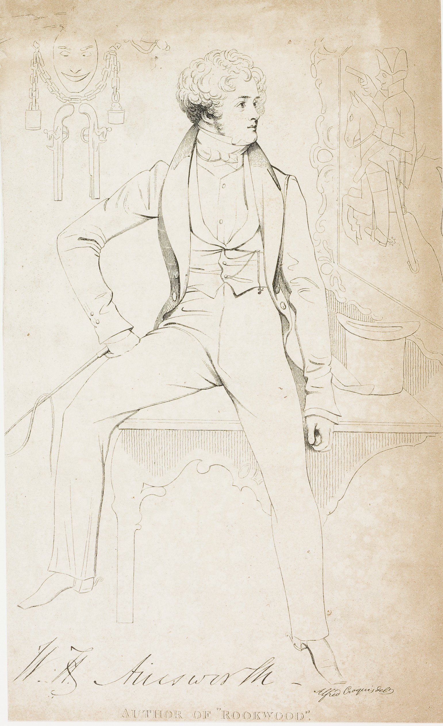 William Harrison Ainsworth, author of The Tower of London (1840), by Alfred Croquis, c. 1834. Katholieke Universiteit Leuven (Public Domain).