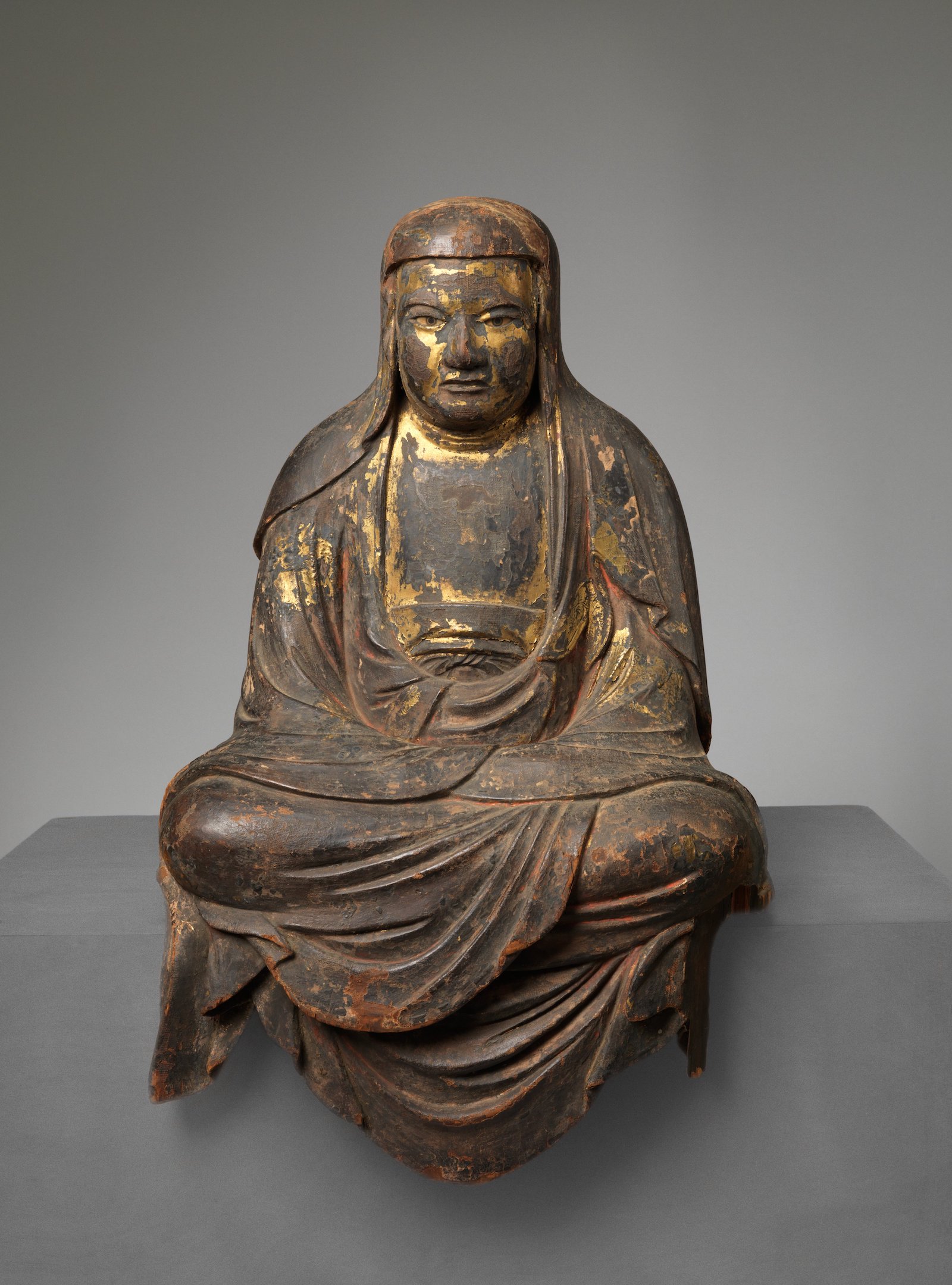 A Japanese statue of Bodhidharma, an influential figure in Zen Buddhism, c. 14th century. Minneapolis Institute of Art. Mary Griggs Burke Collection, Gift of the Mary and Jackson Burke Foundation. Public Domain.