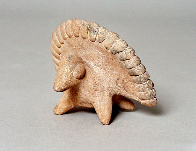 Ceramic whistle in the shape of a turkey. Colima, Mexico, c 200 B.C. - A.D. 500. From the collection of the Los Angeles County Museum of Art.