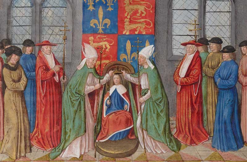 The coronation of Henry VI in Paris, from the Anciennes chroniques d’Angleterre, 15th century.