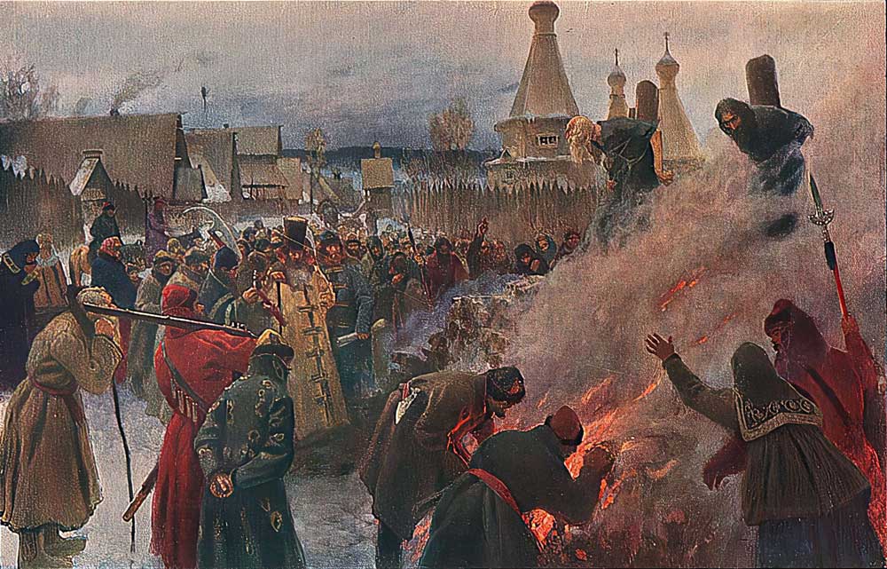 The Burning of Archpriest Avvakum, by Grigoriy Myasoyedov, 1897. Alamy.