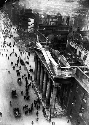 The General Post Office, Sackville Street (now O'Connell Street) after the Rising. 