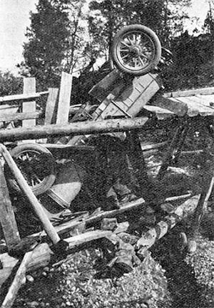 The Itala, after falling through a bridge