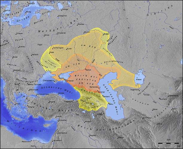 The Khazar Khaganate, between 650 and 850