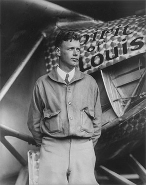Charles Lindbergh with the Spirit of St. Louis, 1927