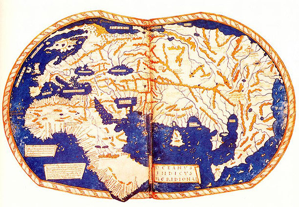 Map of the world by Henricus Martellus Germanus, produced around 1490