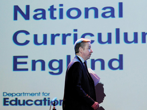 Michael Gove after announcing his planned review of the National Schools Curriculum, January, 2011.