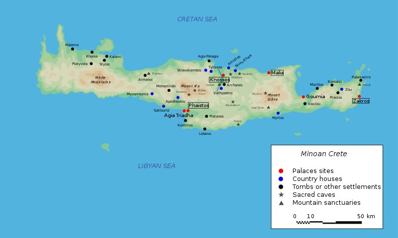 Map of Minoan Crete, by Bibi Saint-Pol.