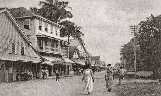 The main street in New Amsterdam, of which Anthony Trollope wrote in 1860, 'three persons in the street constitute a crowd'. Getty Images/Popperfoto