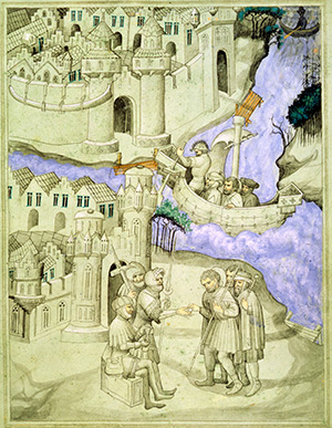 At the gates of Jerusalem: a detail from the Picture Book of Sir John Mandeville