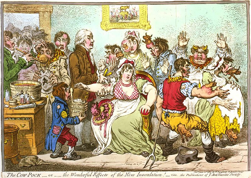 James Gillray, The Cow-Pock—or—the Wonderful Effects of the New Inoculation! (1802)