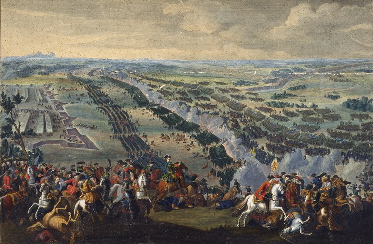 The Battle of Poltava by Denis Martens the Younger, painted 1726