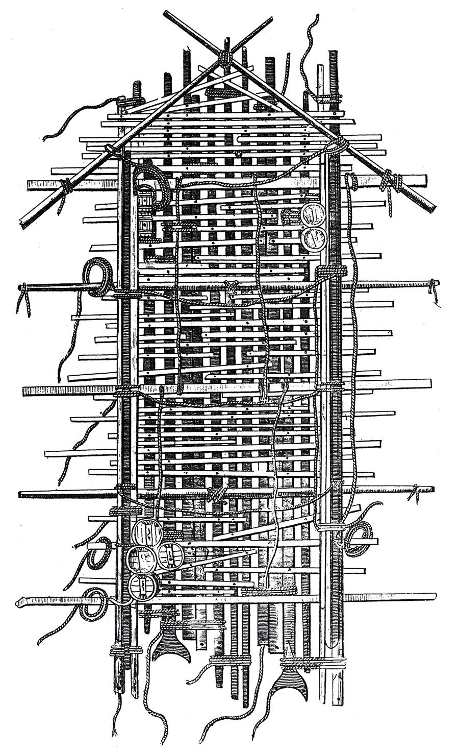 Alexandre Corréard's drawing of the raft, published in Naufrage de la fregate la Meduse (1817).