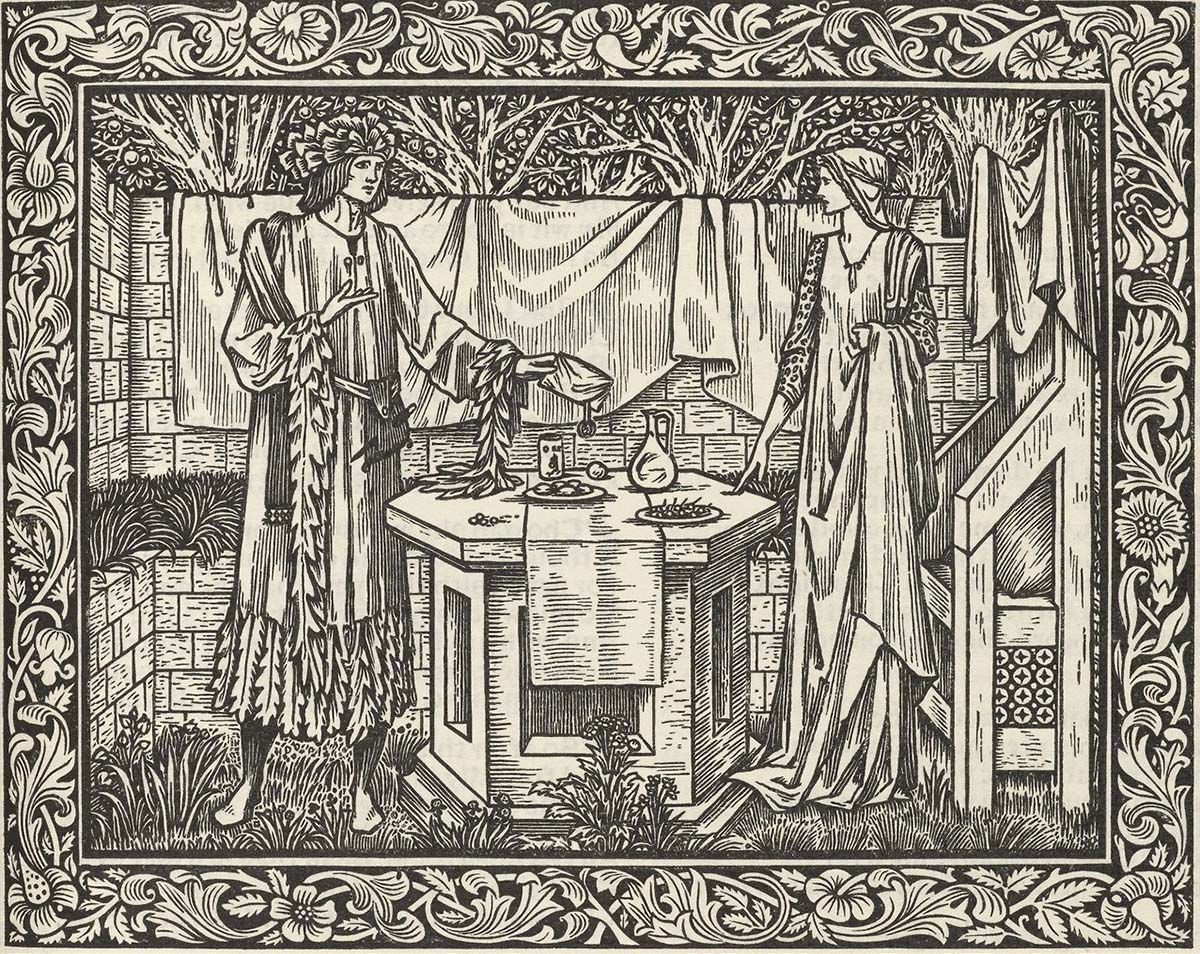 Illustration for The Works of Geoffrey Chaucer, printed by William Morris at the Kelmscott Press, 1896