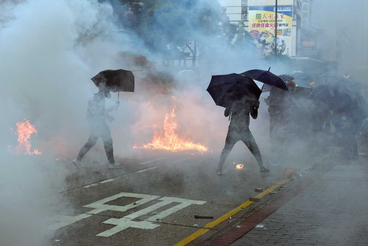 Anti-government protests in Kowloon district, Hong Kong, 18 November 2019 © Miguel Candela/Getty Images.