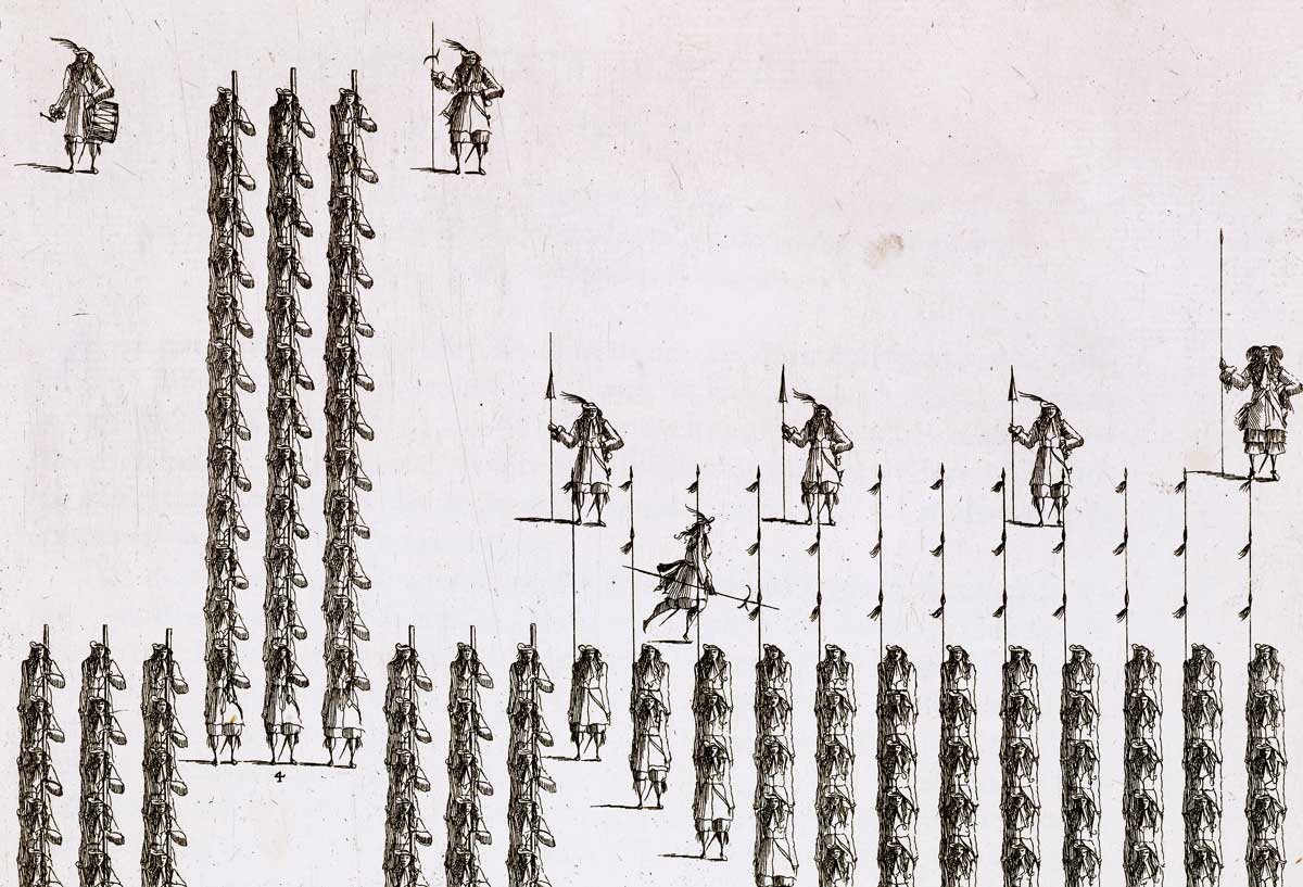 Troop formations from Precetti Militari by Francesco Marzioli, 1670 © akg-images.