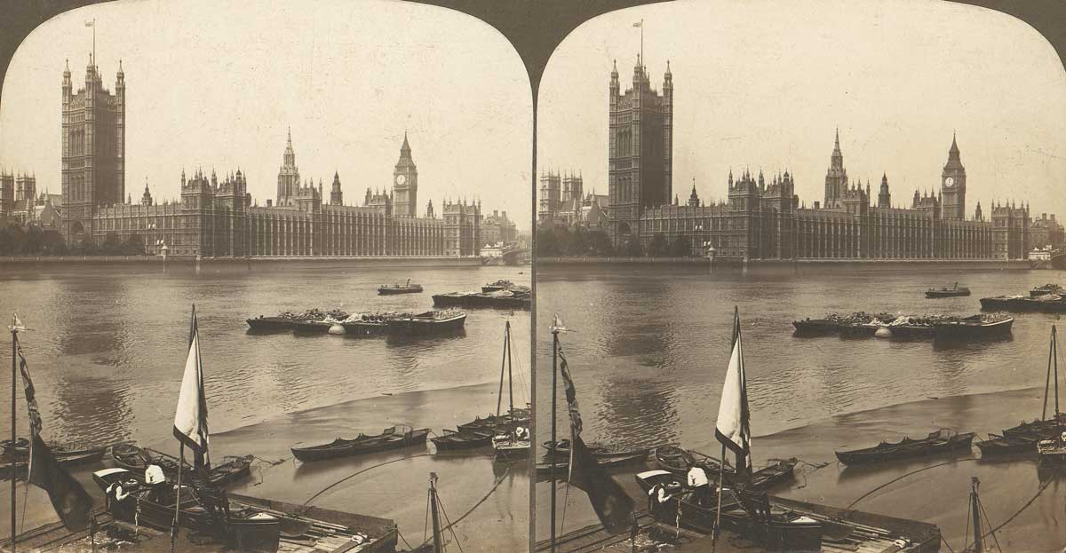 Stereograph View of the Houses of Parliament, 1850s–1910s. Metropolitan Museum of Art.