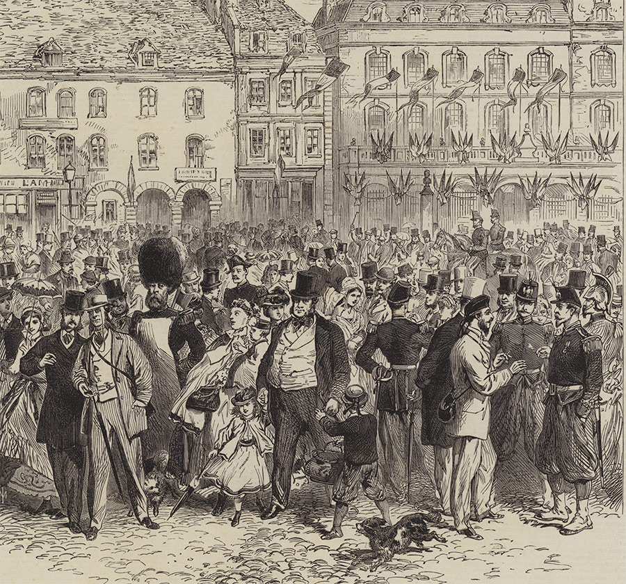 The English Excurtionists at Calais, English 19th-century engraving.