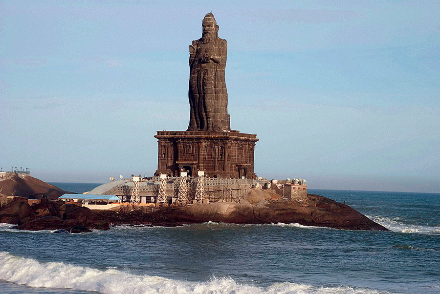 Thiruvalluvar statue at Kanya Kumari, Tamil Nadu, India.