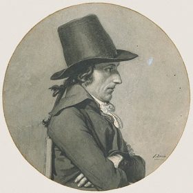 Portrait of André Antoine Bernard, pen-and-ink by Jacques-Louis David, July 1795 