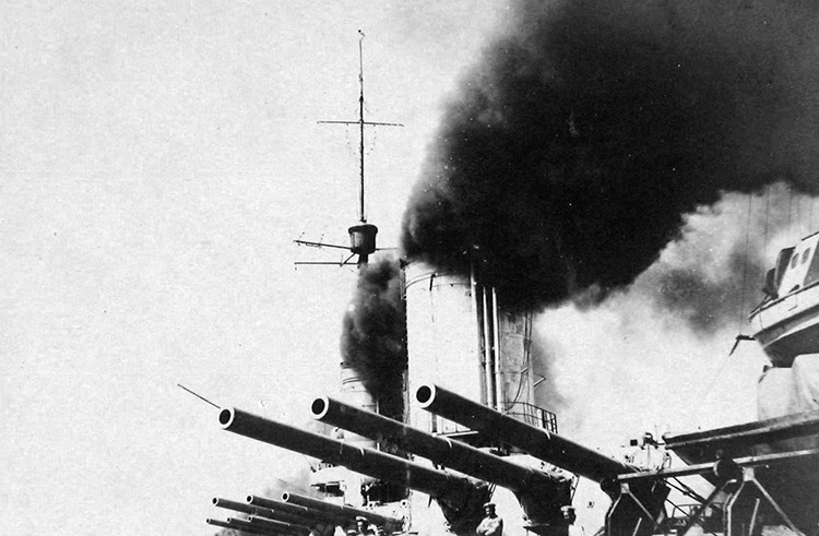 The deck of battleship Sevastopol, c.1909. 