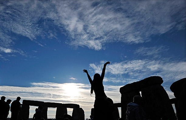 Ancient and Modern: revellers celebrate the 'pagan' festival of Summer Solstice at Stonehenge in 2010.
