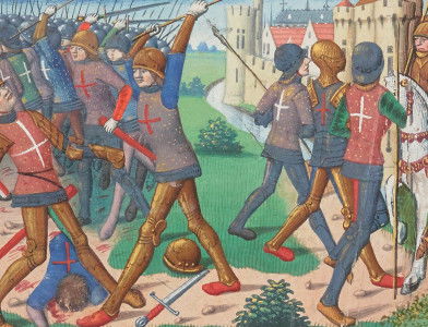 The Battle of Verneuil from the Vigiles du roi Charles VII, c. 1484. Bibliothèque nationale de France. Public Domain.