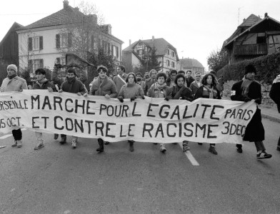 The March for Equality and Against Racism in Mulhouse, Alsace, November 1983. Getty Images.