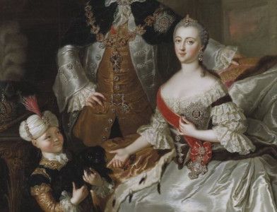 Peter III and Catherine II of Russia, later Catherine the Great, by Anna Rosina Lisiewska. Nationalmuseet Sweden. Public Domain.