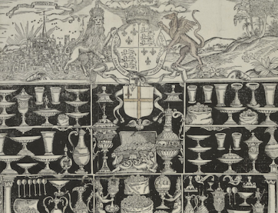 Prizes from the 1567 English state lottery, from Humfrey Dyson’s A booke [of] proclamations , 1618. Folger Shakespeare Library. Public Domain.