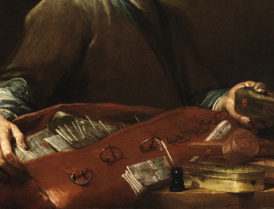 Der Briefträger, Giuseppe Maria Crespi, 1725-30. Staatliche Kunsthalle, Karlsruhe. Public Domain.