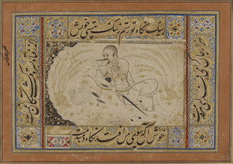 Hulegu Khan, with a drinking bowl and his weapons, Persian, 16th century. © Bridgeman Images.