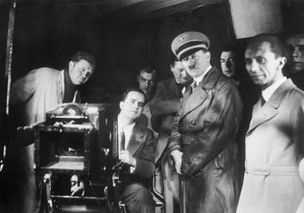 Hitler and Goebbels on the set of Barcarole, 1935. 