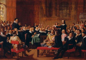 The Westminster Assembly, which met from 1643-49, in a Victorian history painting by John Rogers Herbert