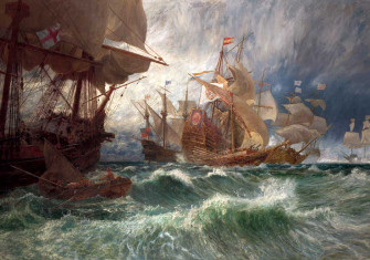 The Summons to Surrender: an Incident in the Spanish Armada, by George Vicat Cole, 19th century.
