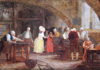 'Visit to the Printing House' (detail), by Léonard Defrance c. 1782. Musée de Grenoble/Wiki Commons.