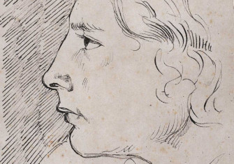 Double portrait sketch of Keats by Benjamin Haydon, 19th century 