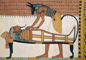 Anubis attending Sennedjem’s mummy, c.1292-1187 BC